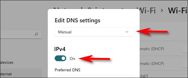 تنظیم DNS بر روی HTTPS -تنظیمات-manual