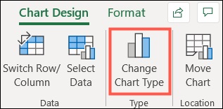 تغییر نمودار در اکسل Change chart type