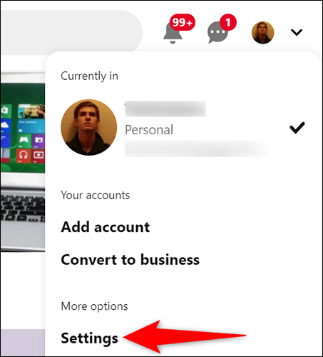 حذف حساب کاربری پینترست
