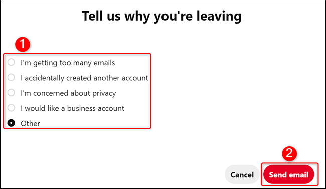 حذف حساب کاربری پینترست