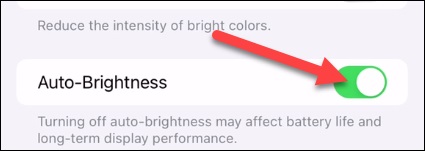 خاموش کردن تنظیمات روشنایی خودکار آیفون