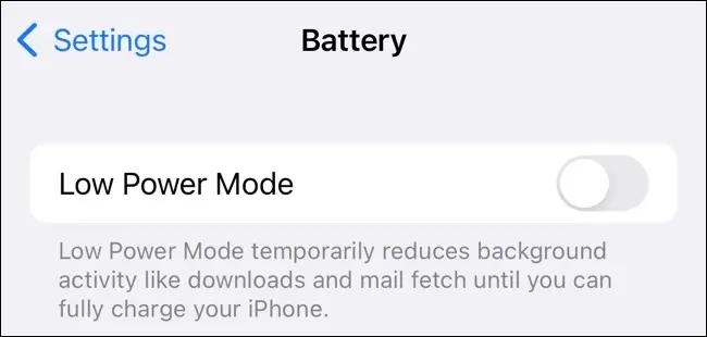 غیرفعال کردن Low Power Mode
