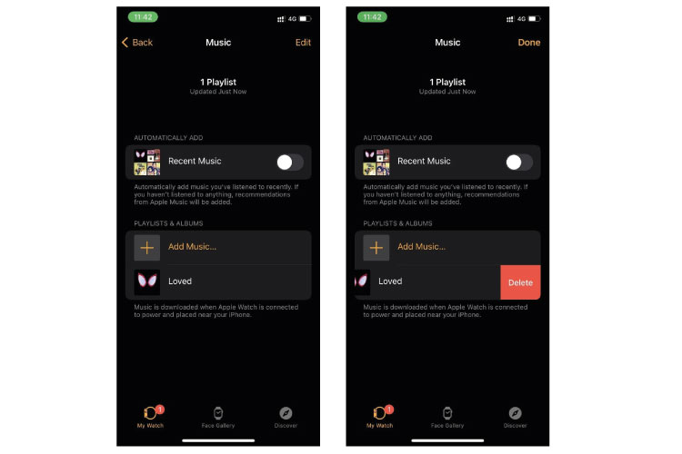 حذف آهنگ ها از اپل واچ