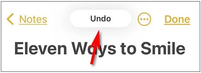 فعال کردن Undo در گوشیهای آیفون