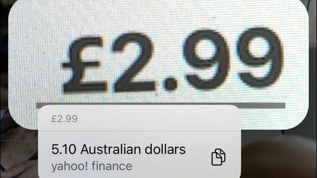 تبدیل قیمت ارز با دوربین