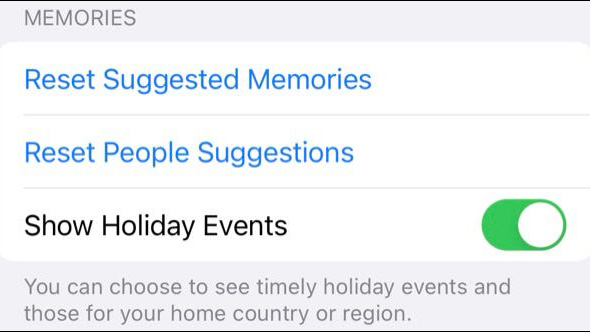 ویژگی‌ مخفی iOS 16: غیرفعال کردن گزینه Memories در برنامه Photos