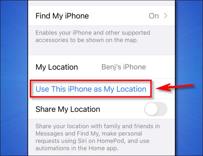 نحوه تنظیم موقعیت مکانی Find My در محصولات اپل
