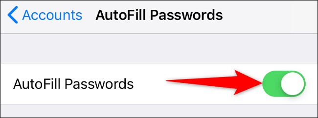 فعال سازی گزینه Autofill Passwords