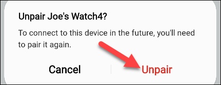قطع اتصال Samsung Galaxy watchبا گوشی