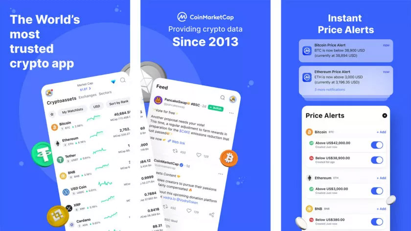 برنامه ارز دیجیتال CoinMarketCap