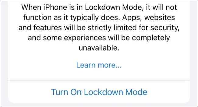 فعال‌ کردن Lockdown Mode 