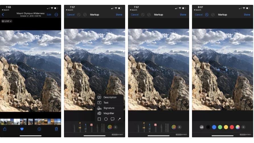 اضافه کردن متن به تصویر در آیفون یا آیپد