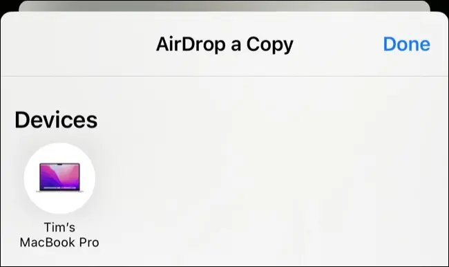 انتقال بی سیم با استفاده از برنامه AirDrop