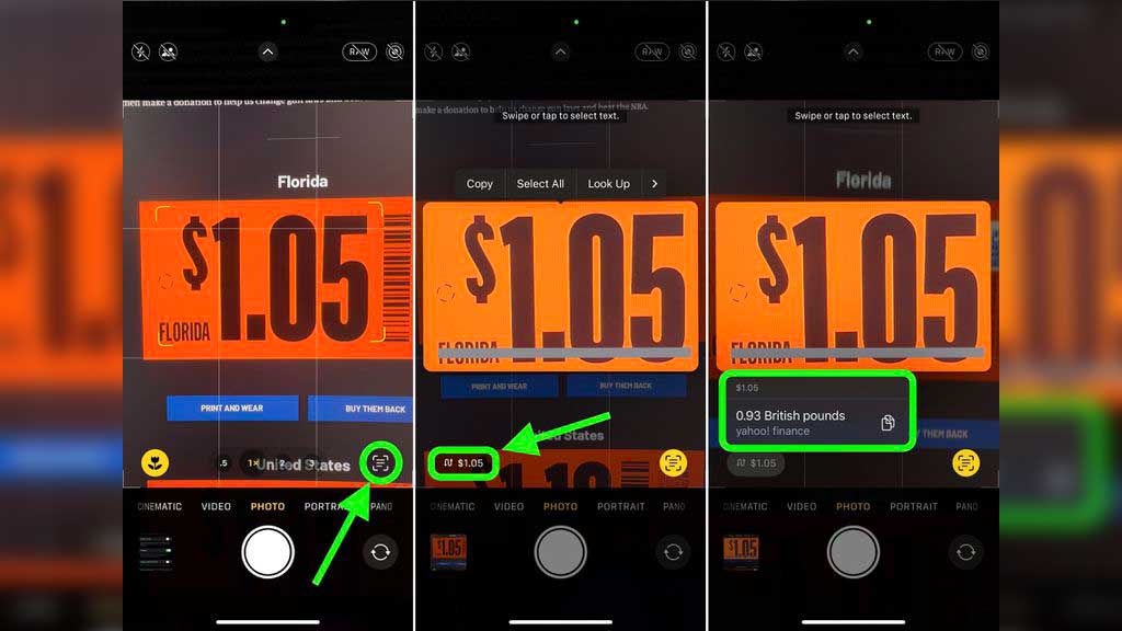 آموزش تبدیل ارز با دوربین آیفون