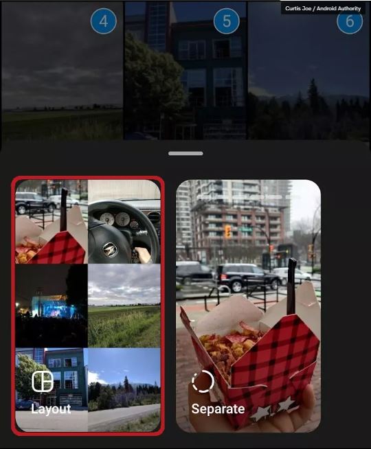 روش Layout برای قرار دادن عکس در استوری