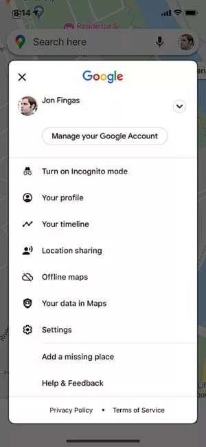 اشتراک گذاری لوکیشن در گوگل مپ اندروید و iOS