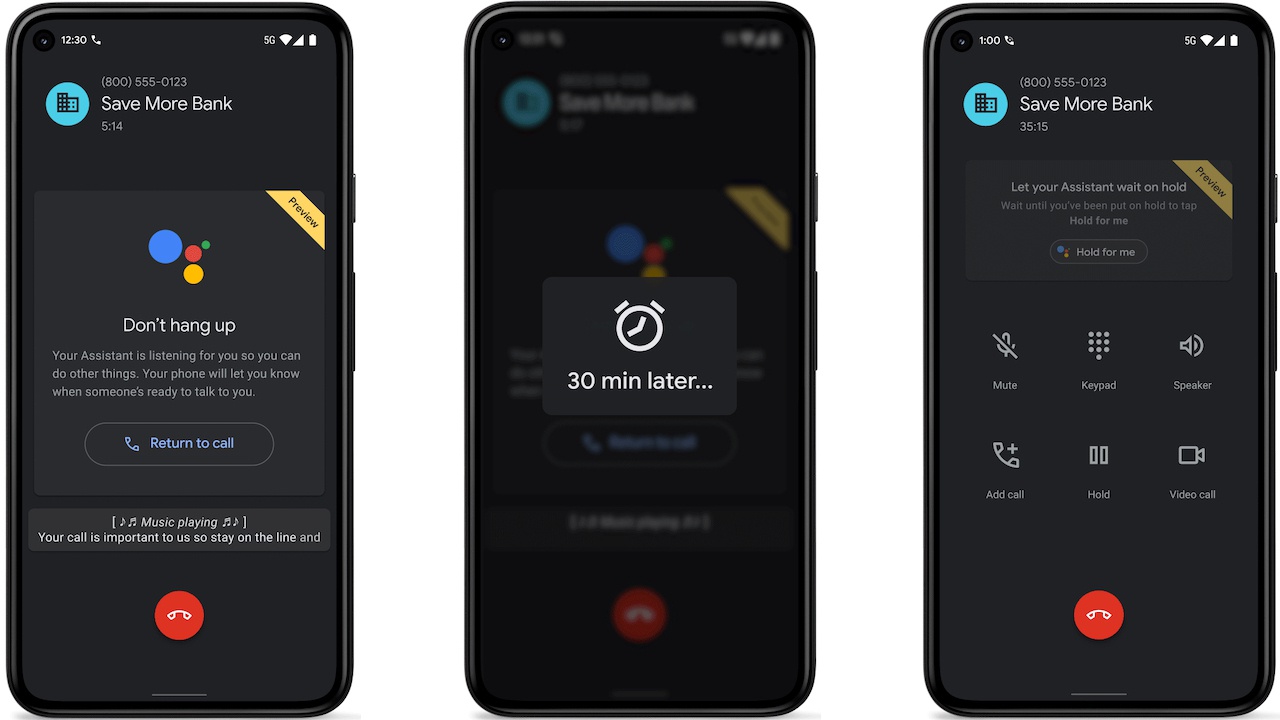 قابلیت Hold For Me برنامه Phone By Google