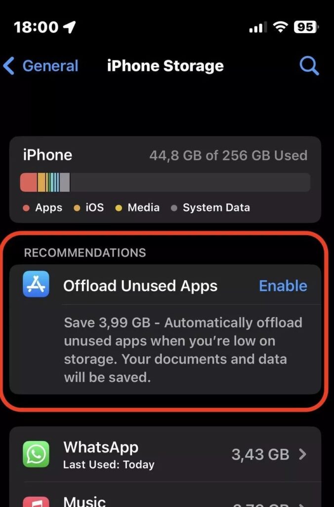 offload کردن برنامه‌ها به صورت خودکار با قابلیت Offload Unused Apps