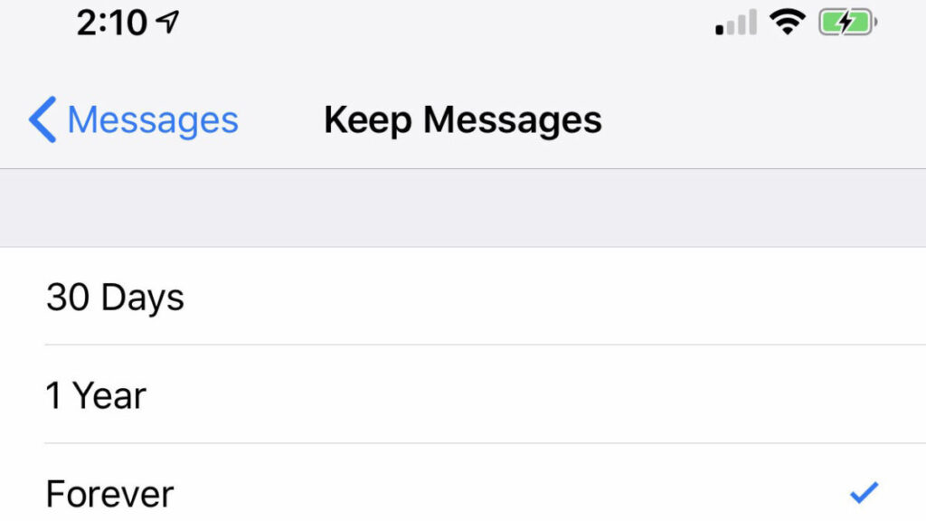حذف پیام های قدیمی از آیفون