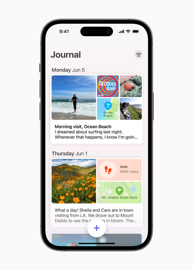 برنامه Journal در iOS 17